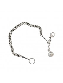 Vintage Curb Chain Round Ball 925 Sterling Silver Bracelet