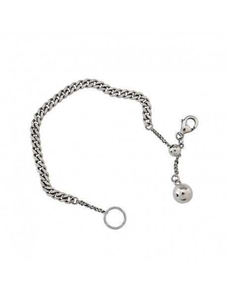 Vintage Curb Chain Round Ball 925 Sterling Silver Bracelet