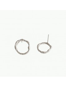 Casual Irregular Geometry Circle 925 Sterling Silver Stud Earrings