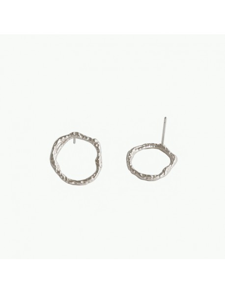 Casual Irregular Geometry Circle 925 Sterling Silver Stud Earrings