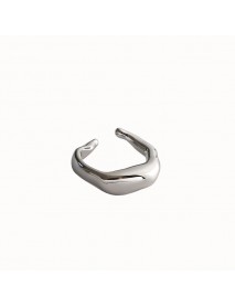 Classic Irregular Lines 925 Sterling Silver Adjustable Ring