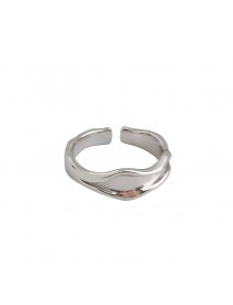 Graduation Irregular River 925 Sterling Silver Adjustable Ring