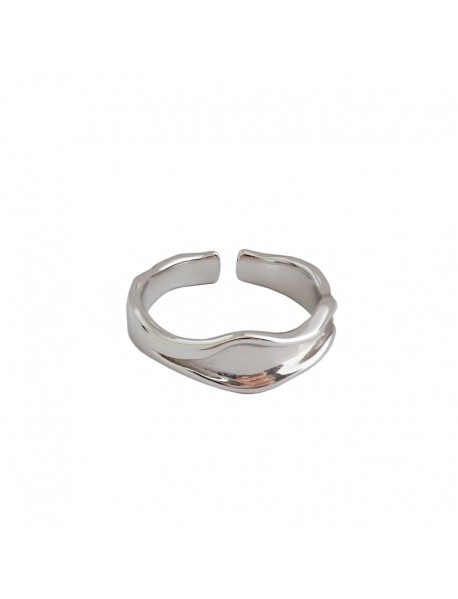 Graduation Irregular River 925 Sterling Silver Adjustable Ring
