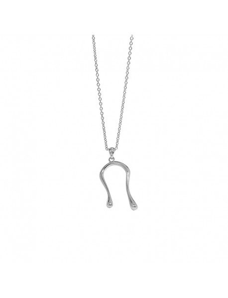 Simple Letter U Shape 925 Sterling Silver Necklace