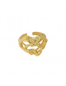 Party Hollow Hearts Wide 925 Sterling Silver Adjustable Ring