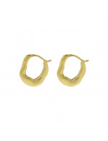 Gift Irregular Letter U Shape 925 Sterling Silver Hoop Earrings