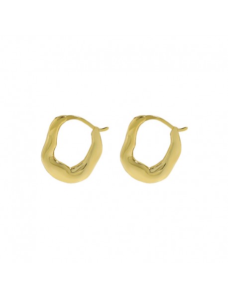 Gift Irregular Letter U Shape 925 Sterling Silver Hoop Earrings