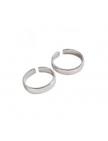 Simple Smooth Surface 4mm 925 Sterling Silver Adjustable Ring