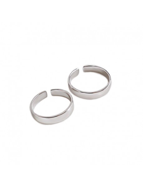 Simple Smooth Surface 4mm 925 Sterling Silver Adjustable Ring