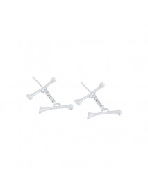 Fashion Two Bones Chain 925 Sterling Silver Dangling Earrings
