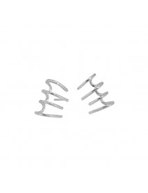 Geometry Irregular Spring 925 Sterling Silver Stud Earrings