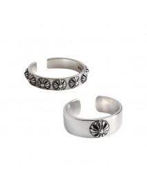 Vintage Flowers Women 925 Sterling Silver Adjustable Ring