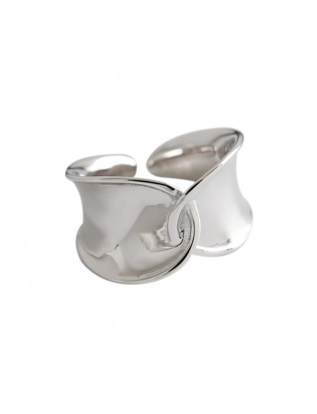 Men Wide Twisted Knot 925 Sterling Silver Adjustable Ring