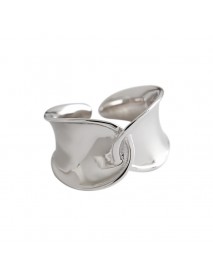 Men Wide Twisted Knot 925 Sterling Silver Adjustable Ring