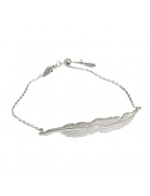 Simple Leaf Women 925 Sterling Silver Bracelet
