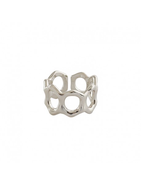 Geometry Hollow Holes 925 Sterling Silver Adjustable Ring