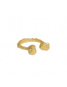 Irregular Two Bones Office 925 Sterling Silver Adjustable Ring