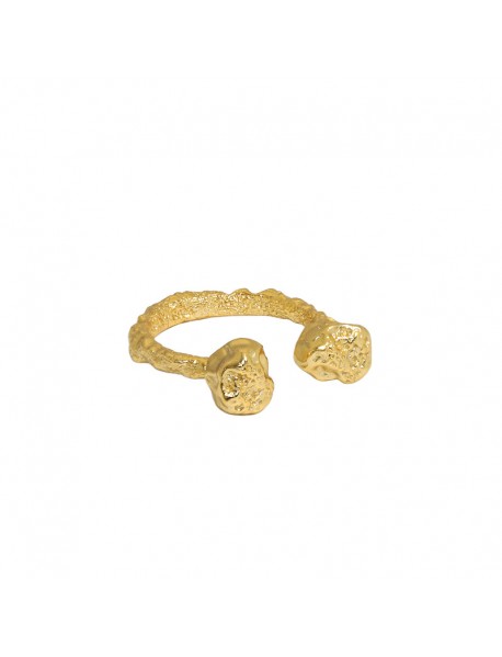 Irregular Two Bones Office 925 Sterling Silver Adjustable Ring