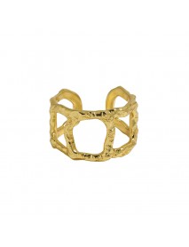 Holiday Hollow Chain Wide 925 Sterling Silver Adjustable Ring
