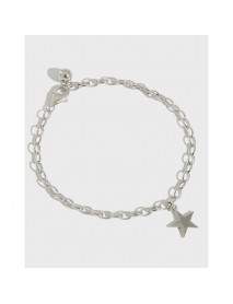 Office Rolo Chain Star 925 Sterling Silver Bracelet