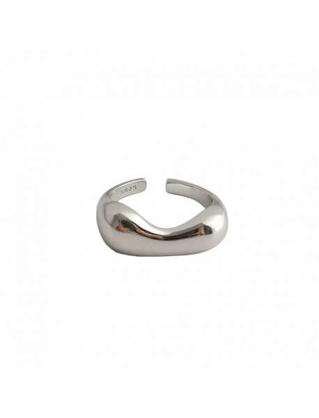 Fashion Irregular Bread 925 Sterling Silver Adjustable Ring