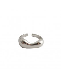 Fashion Irregular Bread 925 Sterling Silver Adjustable Ring