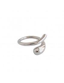 Simple A Water Drop 925 Sterling Silver Adjustable Ring