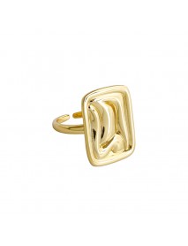 Geometry Sand Beach Aquare 925 Sterling Silver Adjustable Ring