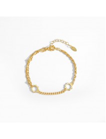 Asymmetry Rope Curb Puffed Chain Sunflower 925 Sterling Silver Bracelet
