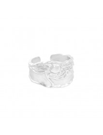 Fashion Moon Shines On The Sea 925 Sterling Silver Adjustable Ring