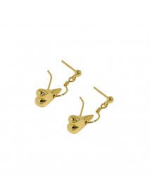 Anniversary Irregular Dropping Heart 925 Sterling Silver Dangling Earrings