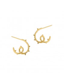 Simple Rivet Twisted Tree Branch 925 Sterling Silver Stud Earrings