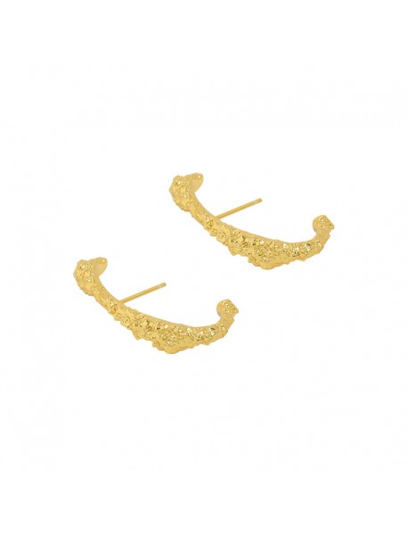 Office Irregular Letter C Shape 925 Sterling Silver Stud Earrings