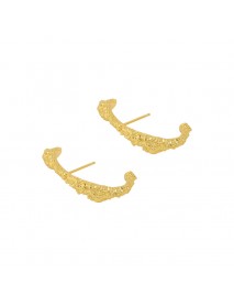 Office Irregular Letter C Shape 925 Sterling Silver Stud Earrings