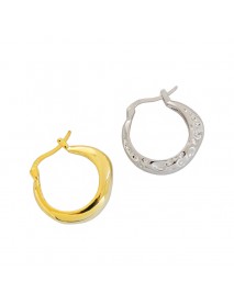 Geometry Irregular Circle Casual 925 Sterling Silver Hoop Earrings