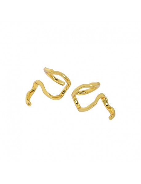 Fashion Irregular Snake Shape 925 Sterling Silver Non-Pierced Earrings