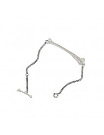 Vintage Bones Curb Chain 925 Sterling Silver Bracelet