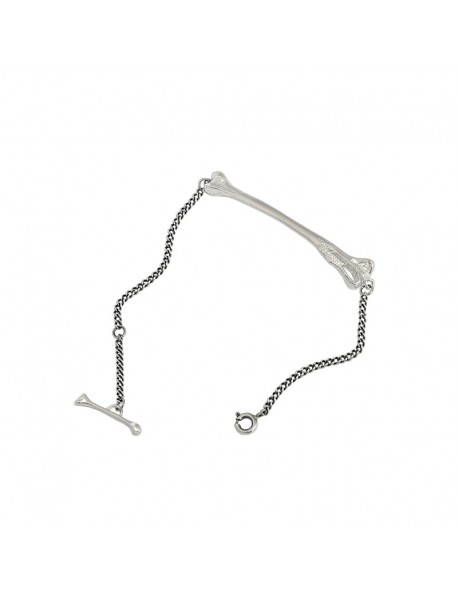 Vintage Bones Curb Chain 925 Sterling Silver Bracelet