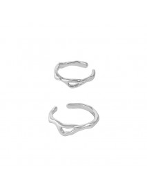 Minimalist Irregular Hollow 925 Sterling Silver Non-Pierced Earring(Single)