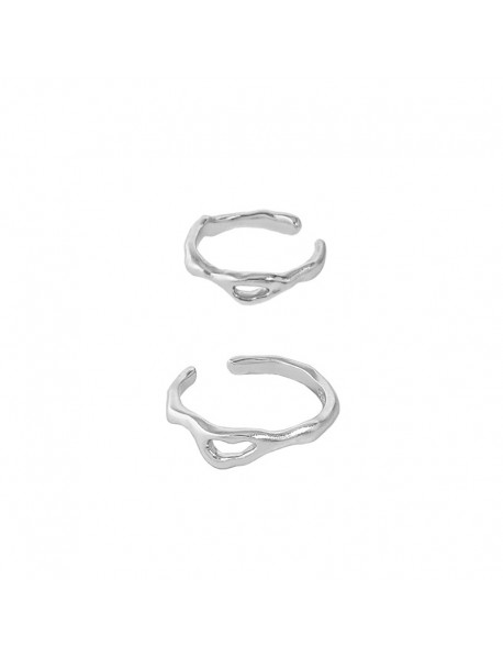Minimalist Irregular Hollow 925 Sterling Silver Non-Pierced Earring(Single)