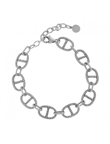 Vintage Flat Marina Chain 925 Sterling Silver Bracelet
