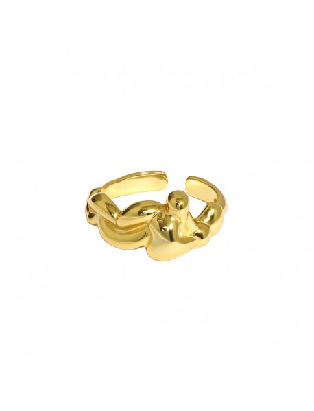 Casual Irregular Sea Wave 925 Sterling Silver Adjustable Ring