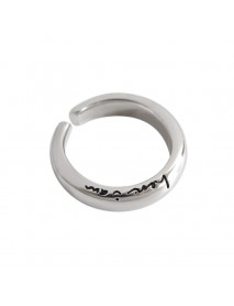 Simple Letters Here i am 925 Sterling Silver Adjustable Ring