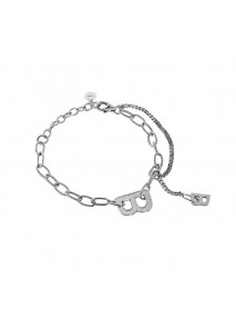 Vintage Letter B Paperclip Chain 925 Sterling Silver Bracelet