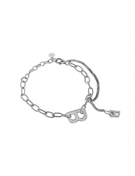 Vintage Letter B Paperclip Chain 925 Sterling Silver Bracelet