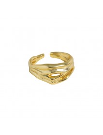Party Irregular Small Mouth 925 Sterling Silver Adjustable Ring
