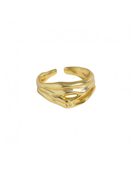Party Irregular Small Mouth 925 Sterling Silver Adjustable Ring