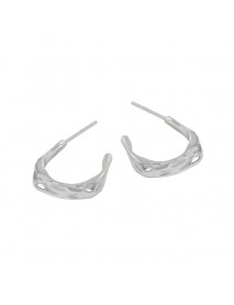 Geometry Irregular C Shape Casual 925 Sterling Silver Stud Earrings