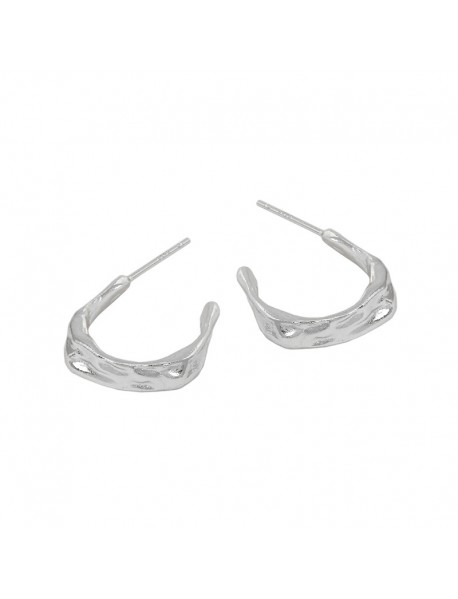 Geometry Irregular C Shape Casual 925 Sterling Silver Stud Earrings