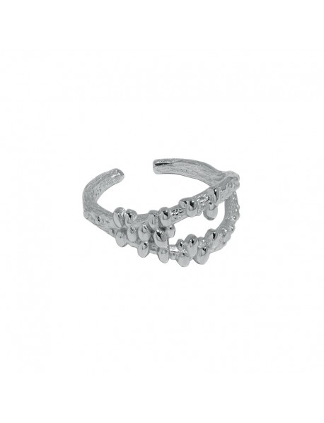 Fashion Bubbles Open Mouth 925 Sterling Silver Adjustable Ring